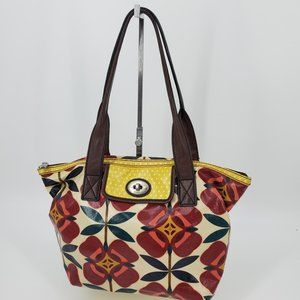Fossil Floral Shoulder Bag Purse Matching Wallet